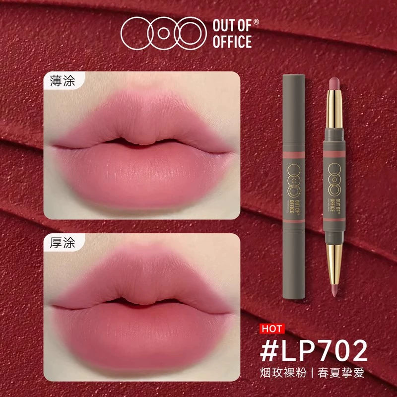 OUT OF OFFICE DUAL-ENDED PLUMP MATTE LIPLINER & LIPSTICK