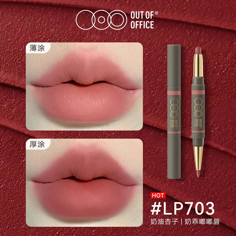 OUT OF OFFICE DUAL-ENDED PLUMP MATTE LIPLINER & LIPSTICK