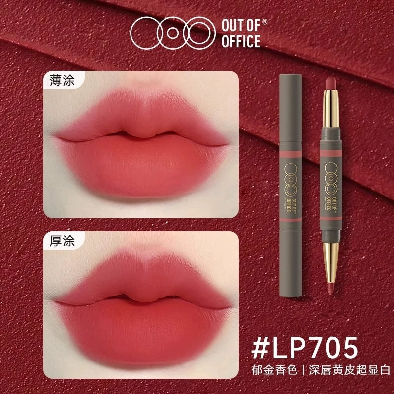 OUT OF OFFICE DUAL-ENDED PLUMP MATTE LIPLINER & LIPSTICK
