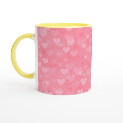 White 11oz Ceramic Mug with small lettering "Ich liebe dich"