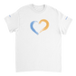 Heavyweight Unisex Crewneck T-shirt with yellow-blue heart