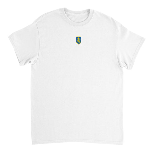 Heavyweight Unisex Crewneck T-shirt "Ukrainian trident"