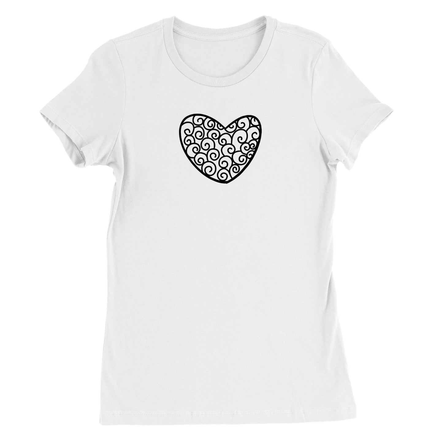 Premium Womens Crewneck T-shirt "Ornament love"