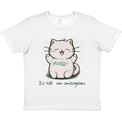 Premium Kids Crewneck T-shirt "Cute Cat"