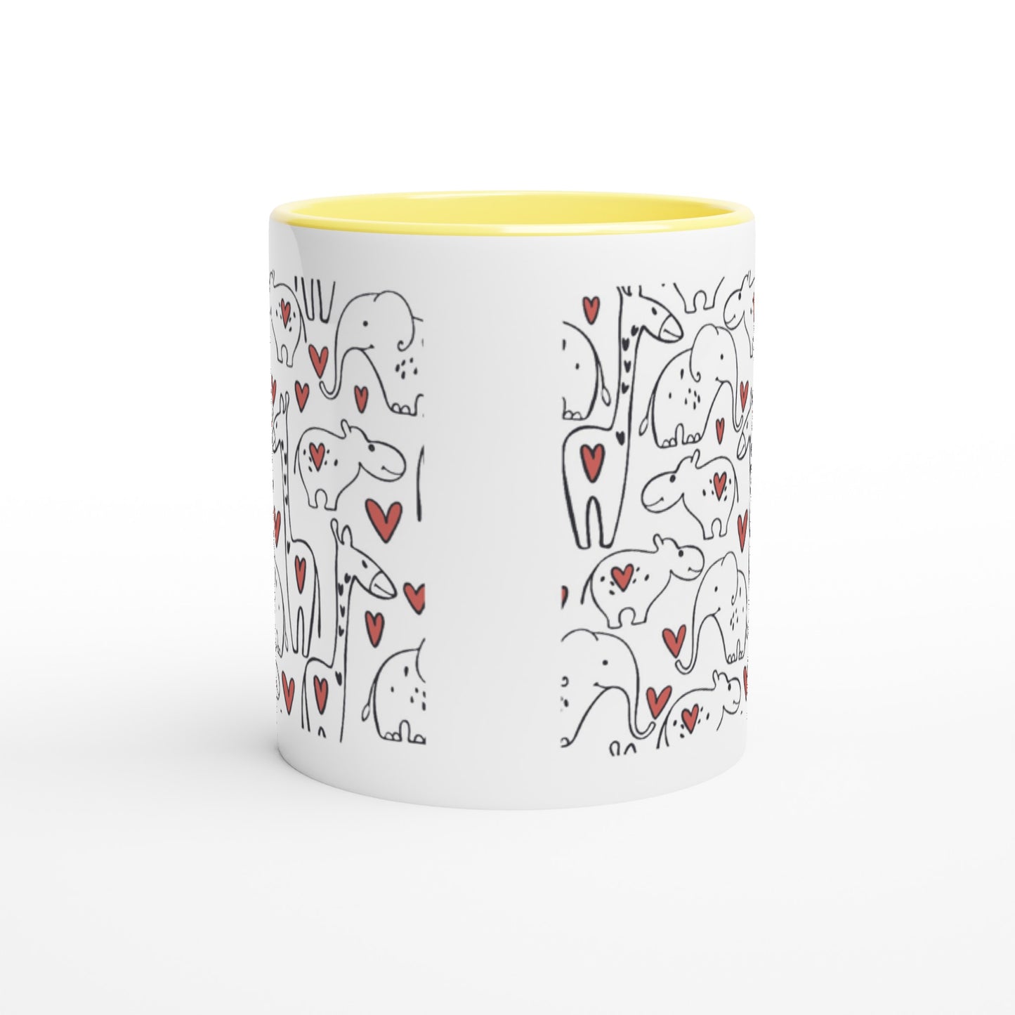 White 11oz Ceramic Mug with Color Inside "Wild love"