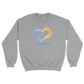 Classic Unisex Crewneck Sweatshirt with yellow-blue heart with an inscription
